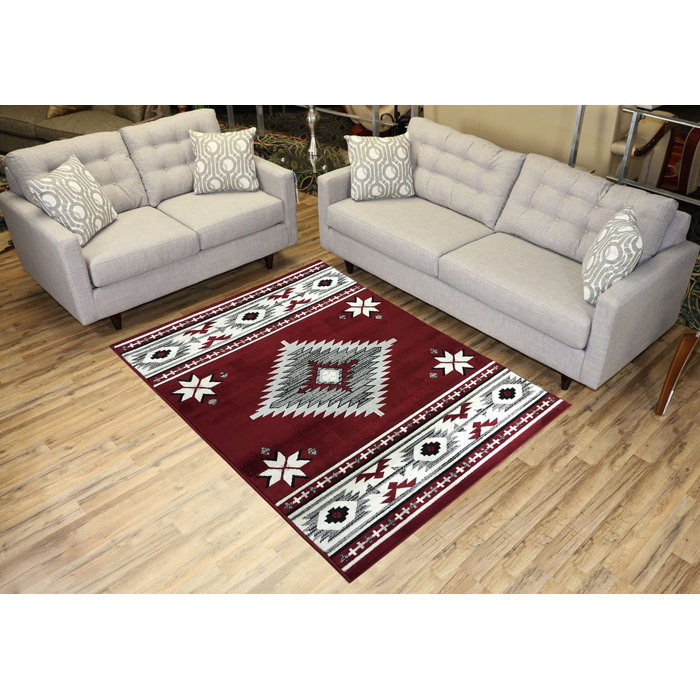 Millwood Pines Henegar Southwestern Red Area Rug Wayfair